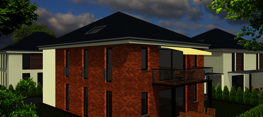 Gebäudeansicht des 2Parteien-Wohnhauses