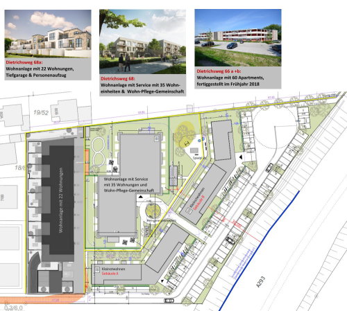 Der Lageplan der Wohnanlage